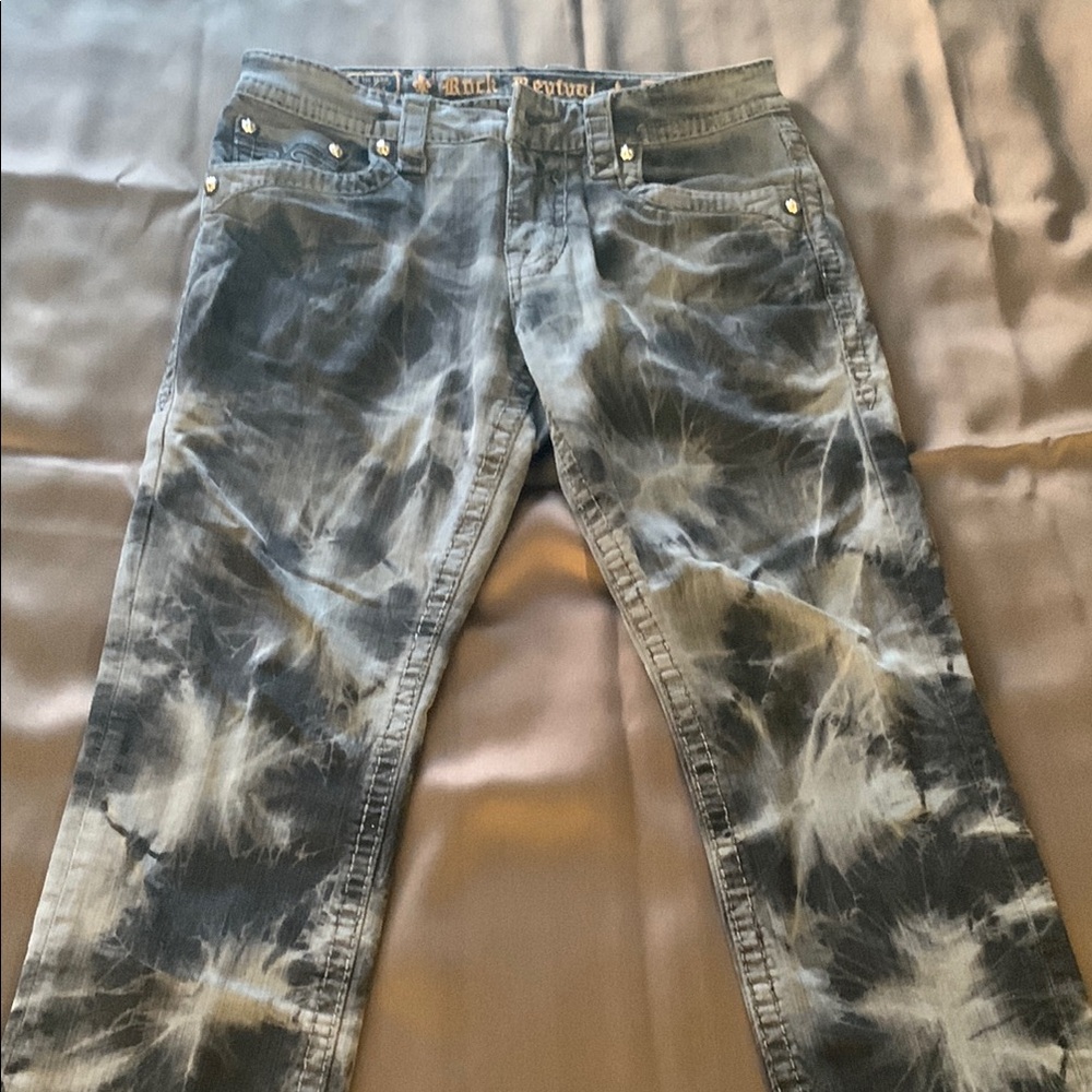 Rock Revival Black and Brown Straight Pants